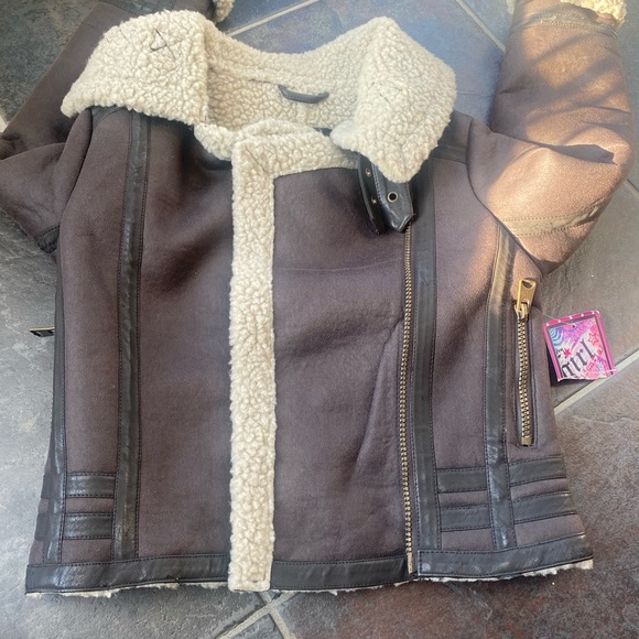 Faux suede Sherpa Moto jacket 6 - Picture 14 of 16
